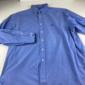 Ralph Lauren Yarmouth Mens 17.5 35 Blue Oxford Button Down Shirt Pony Hong Kong